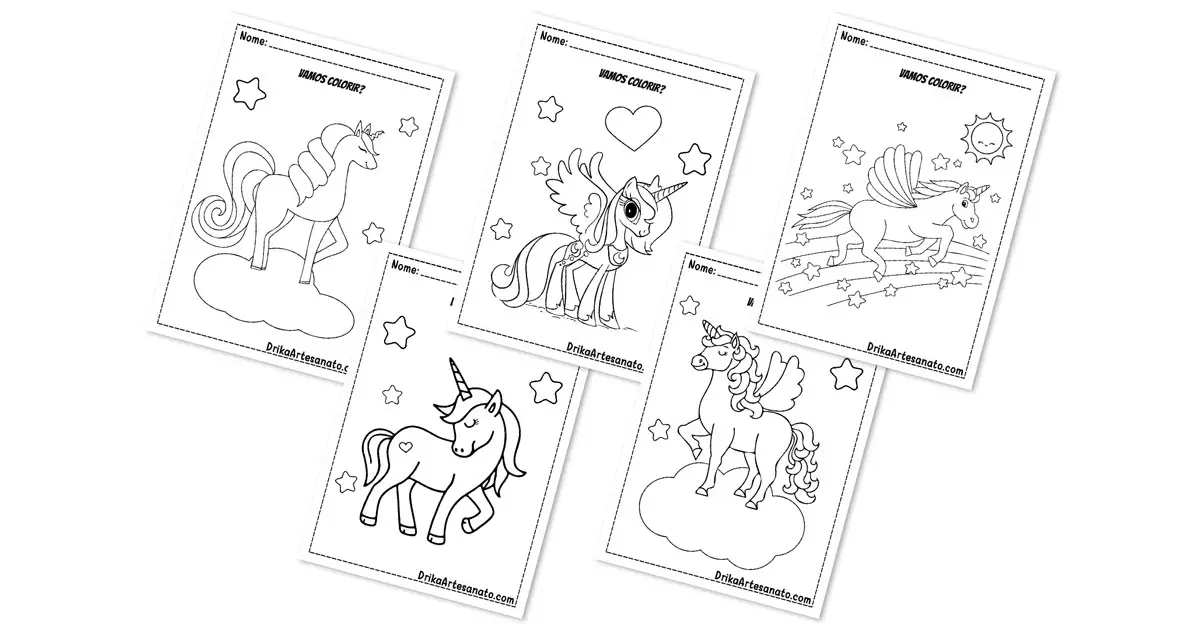Páginas para colorir de unicórnio para impressão gratuita para crianças e  adultos