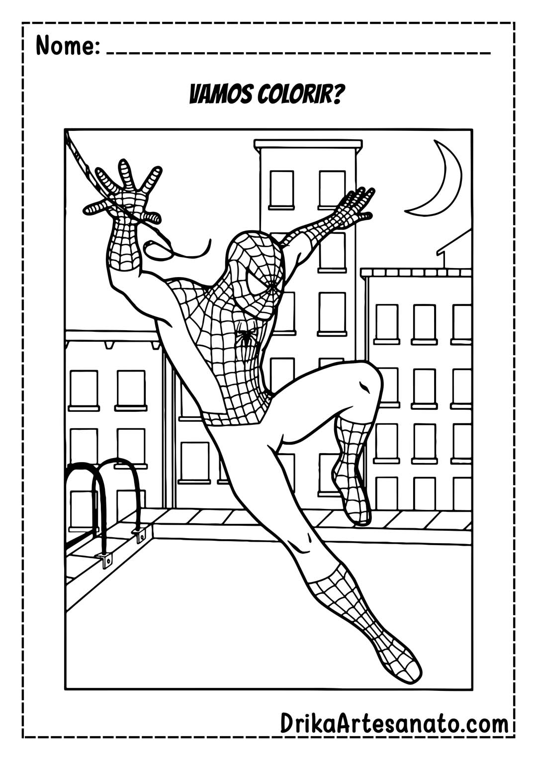 Desenho do Homem-Aranha Saltando para Colorir