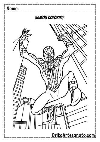 Homem Aranha para Colorir : 20 desenhos para imprimir