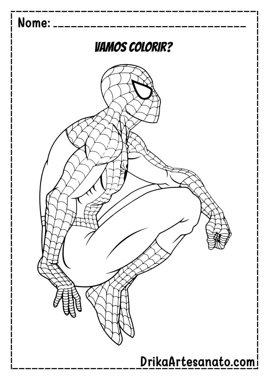 Desenho do Homem-Aranha Pensativo para Colorir