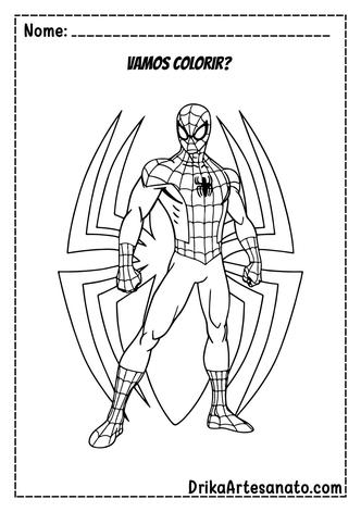 Imprimir Homem Aranha para Colorir - Desenho para Colorir