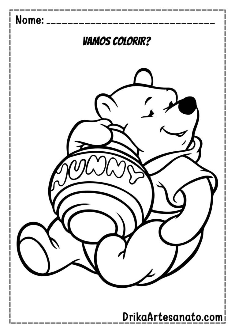 25 Desenhos do Ursinho Pooh para Colorir: Baixe e Imprima Grátis
