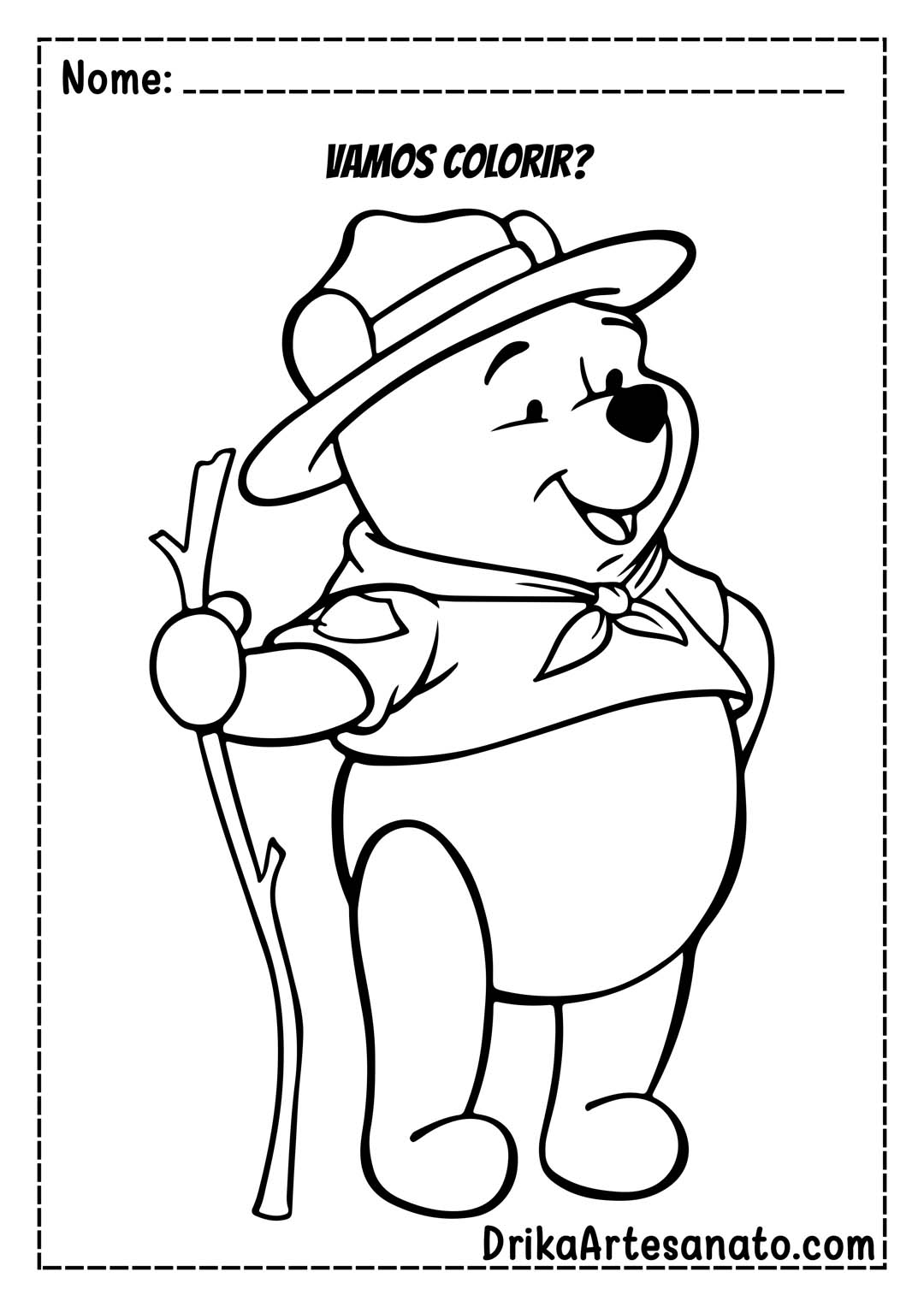 Desenho do Ursinho Pooh para Colorir