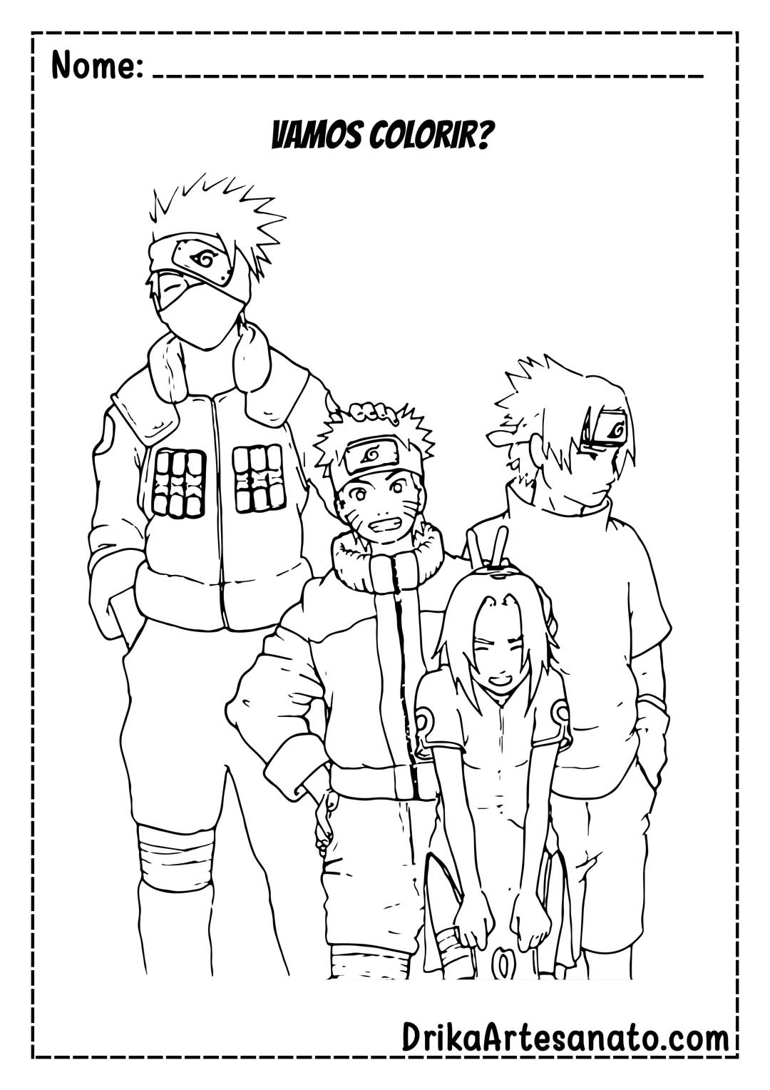 Desenhos para Colorir do Naruto: Baixe e Imprima Grátis