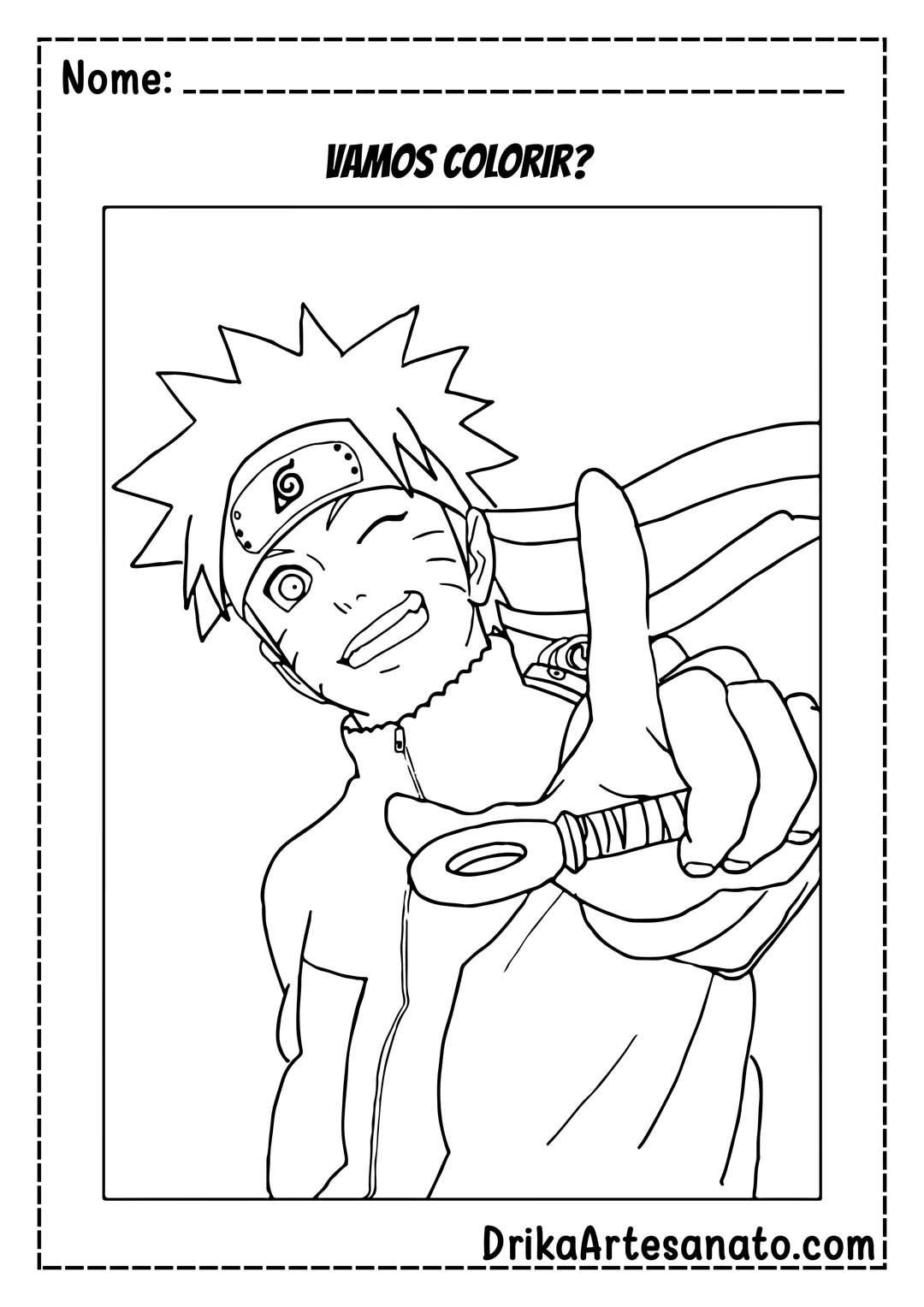 Desenho para Colorir do Naruto