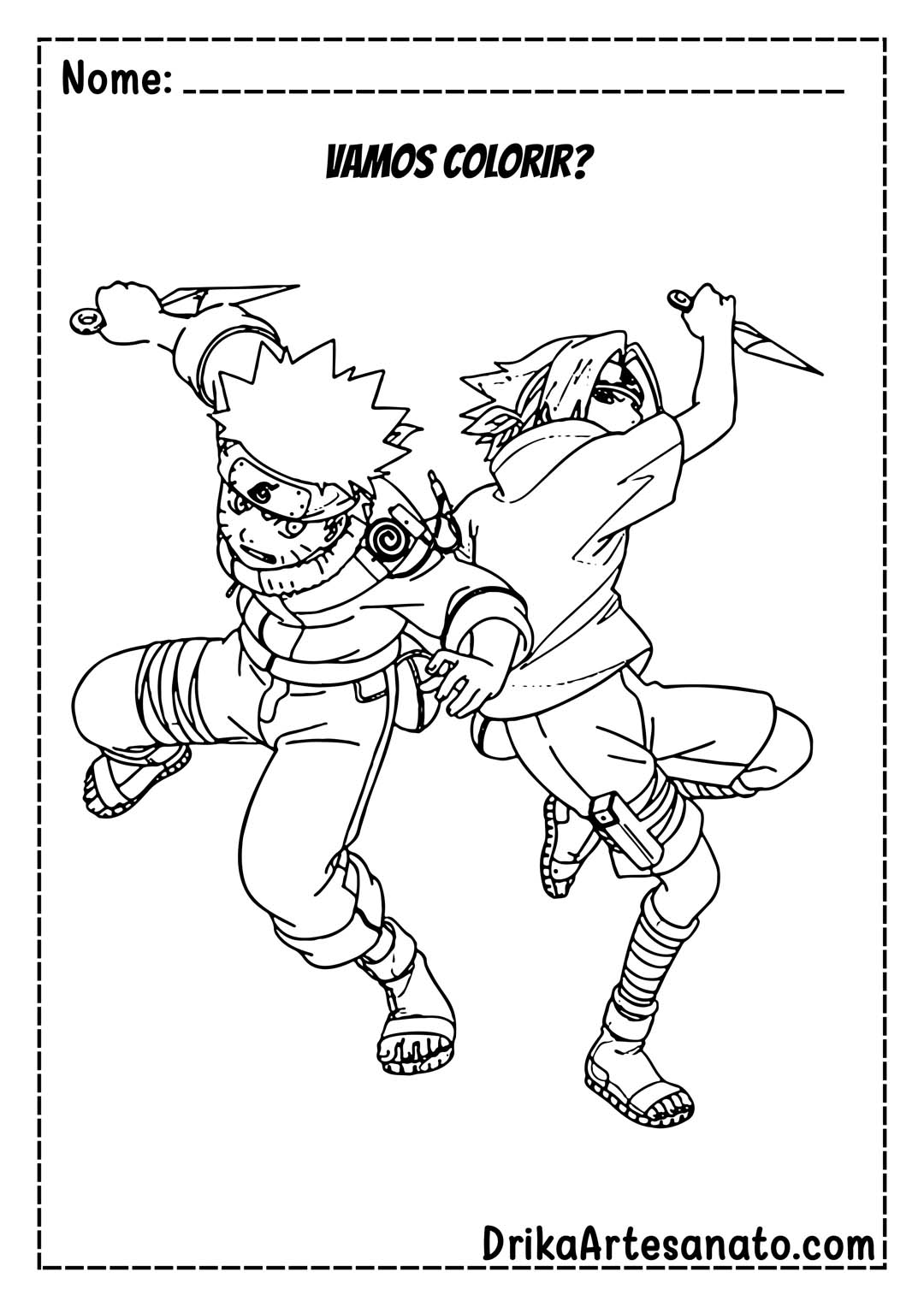 Desenho para Colorir do Naruto