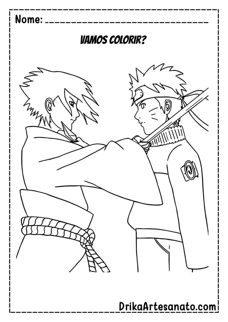 Desenhos Para Colorir Do Naruto: Baixe E Imprima Grátis