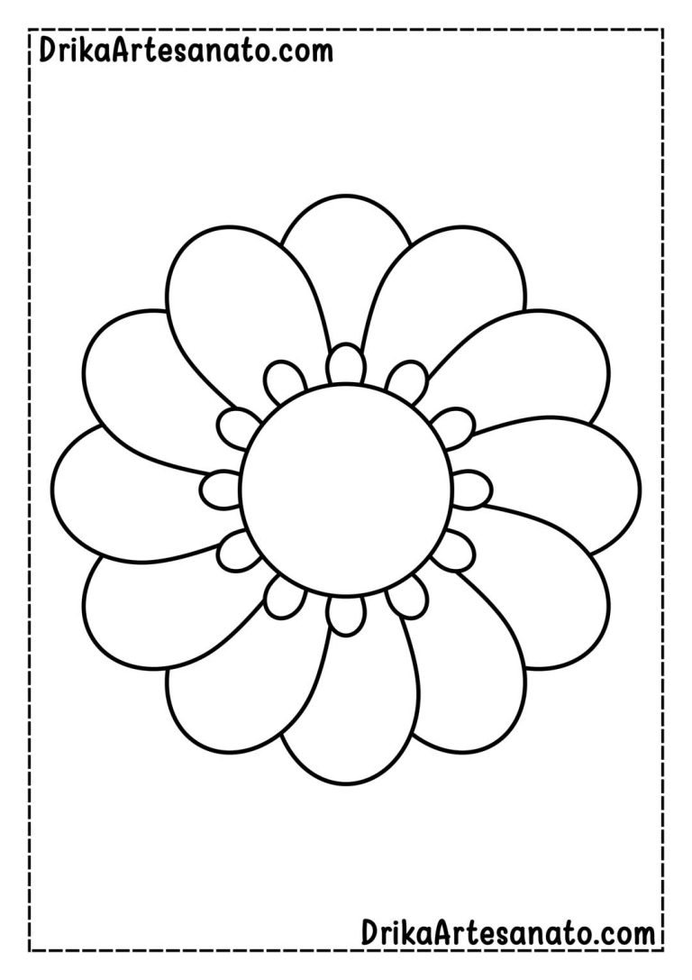 Desenho de Flor Grande para Imprimir Grátis em PDF