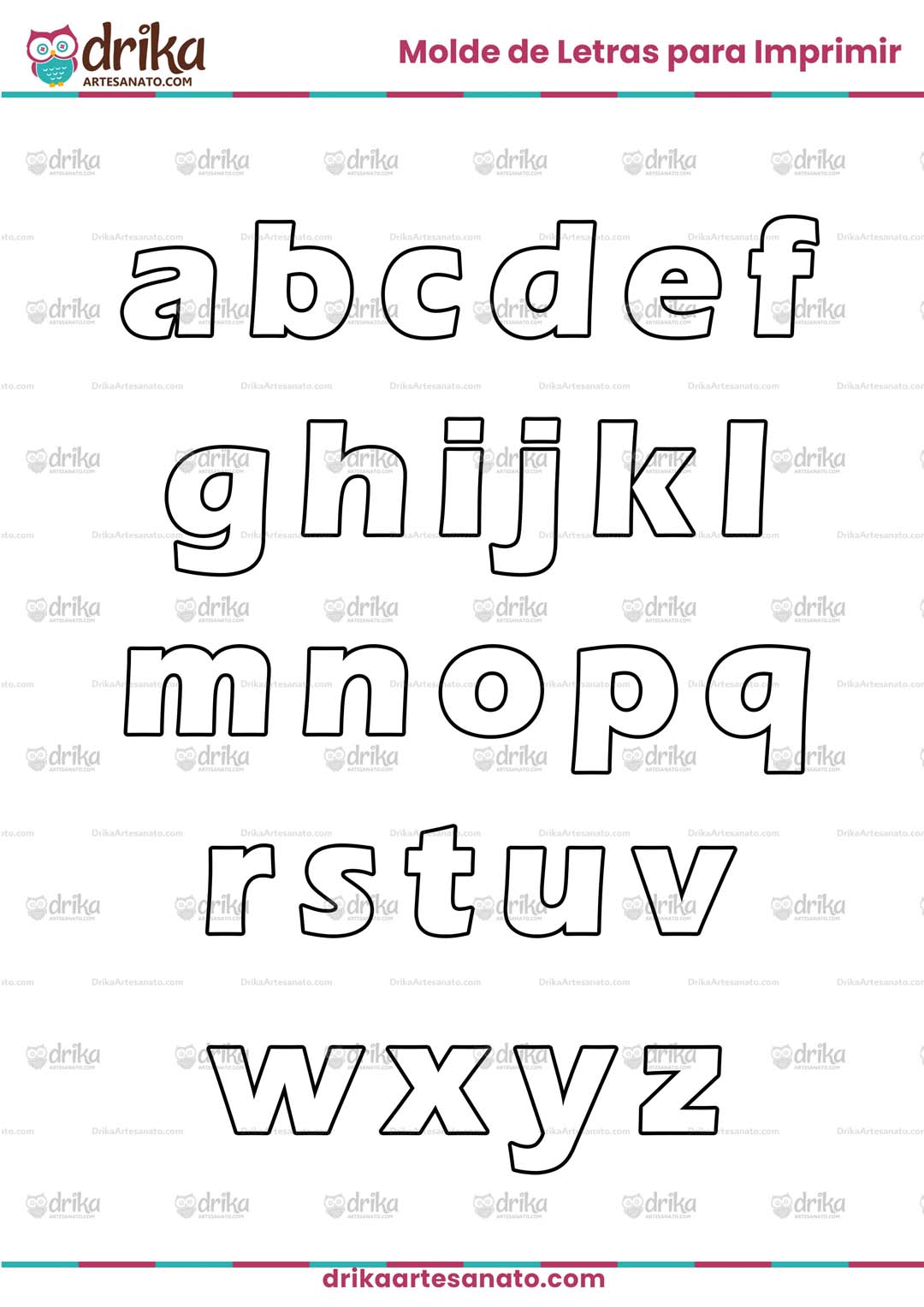 Molde de Letras para Imprimir em PDF