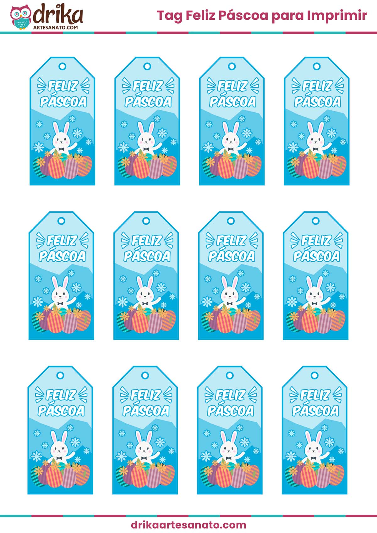 Personalize sua Páscoa com nossas Tags Feliz Páscoa em tamanho natural para imprimir!