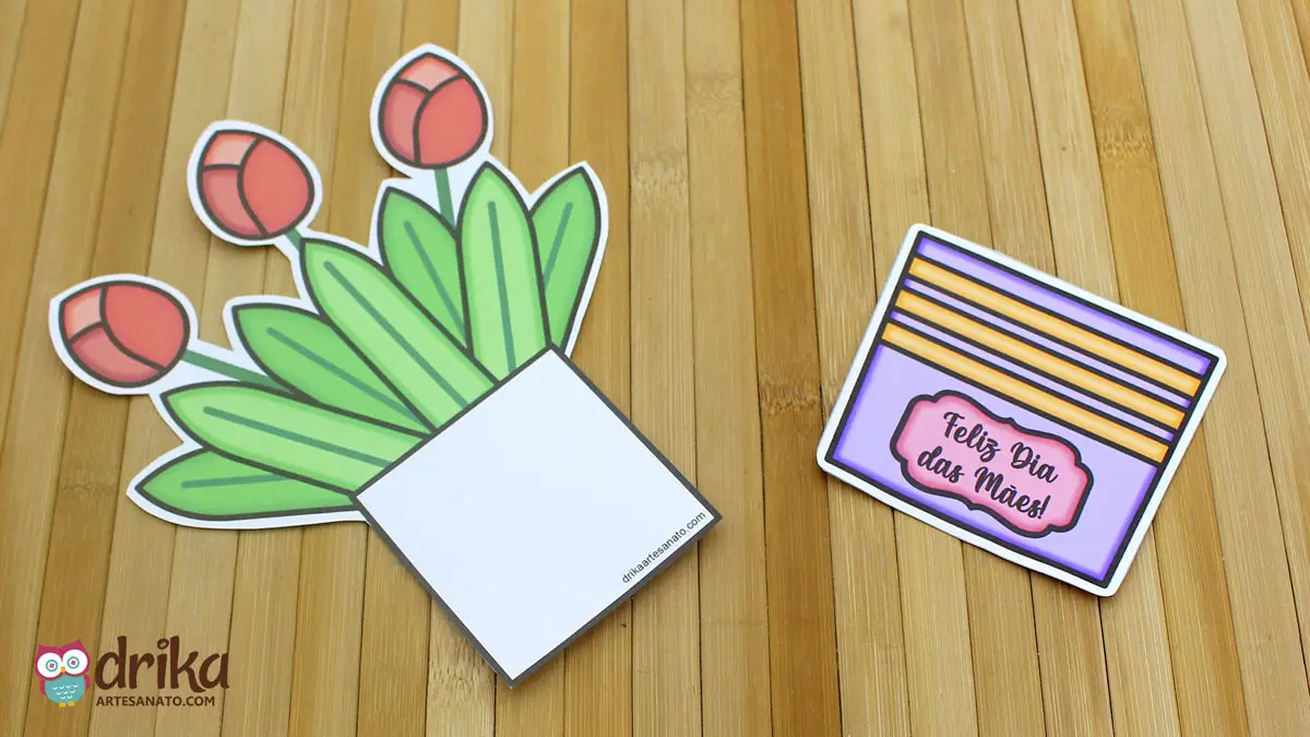 Cartão de Dia das Mães para Imprimir: Vaso de Flores