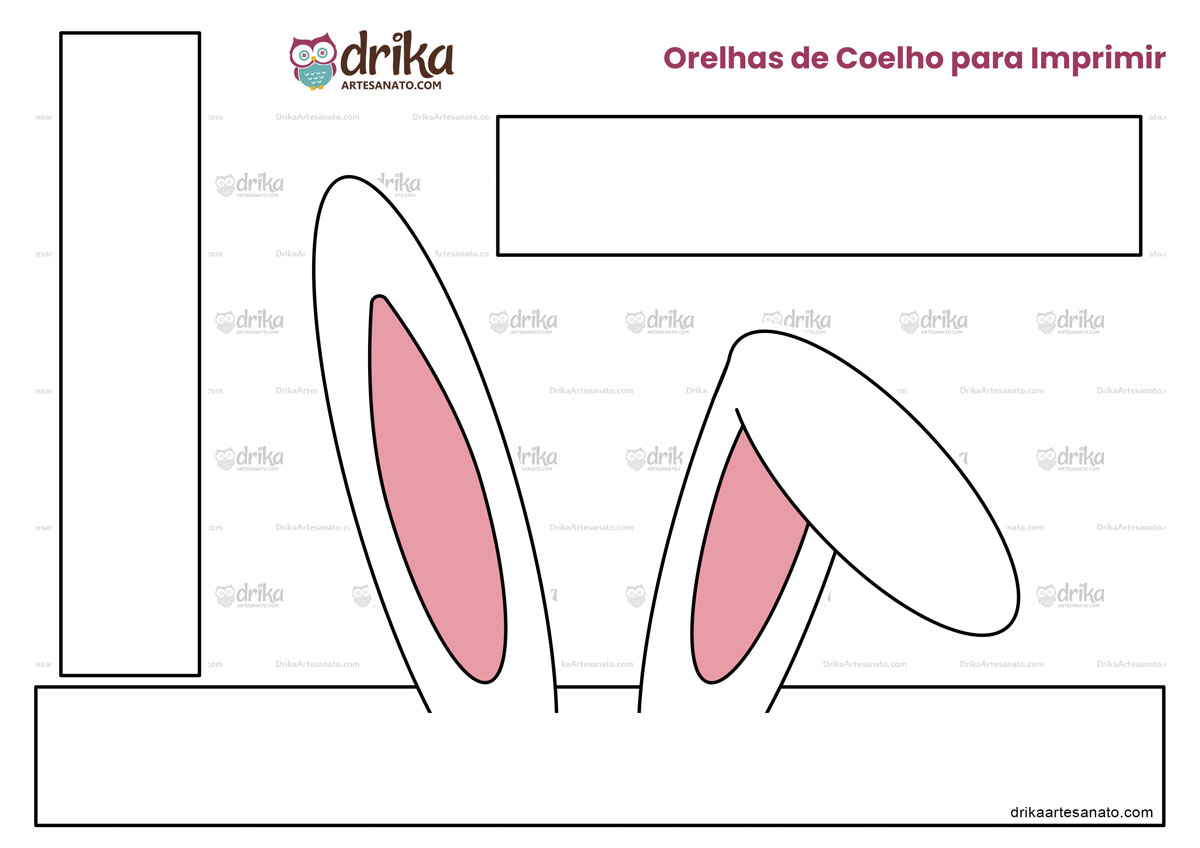 Molde de Orelhas de Coelho para Imprimir Grátis em PDF