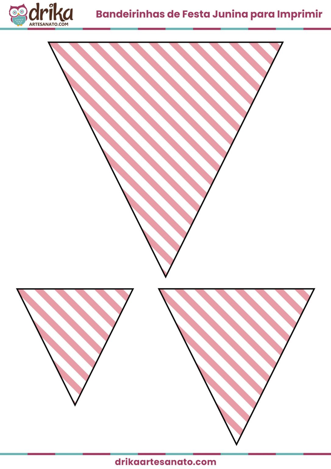 Bandeirinhas de Festa Junina para Imprimir Grátis em PDF