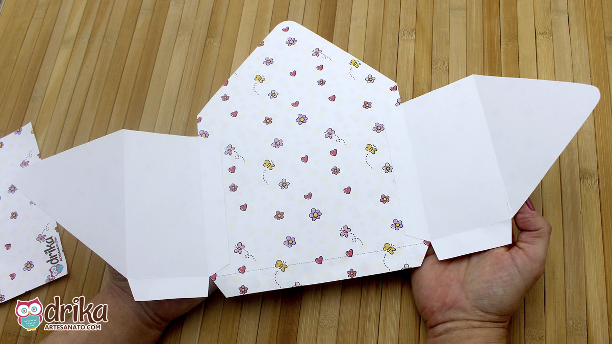 Molde de Caixa Envelope Dia das Mães para Imprimir Grátis