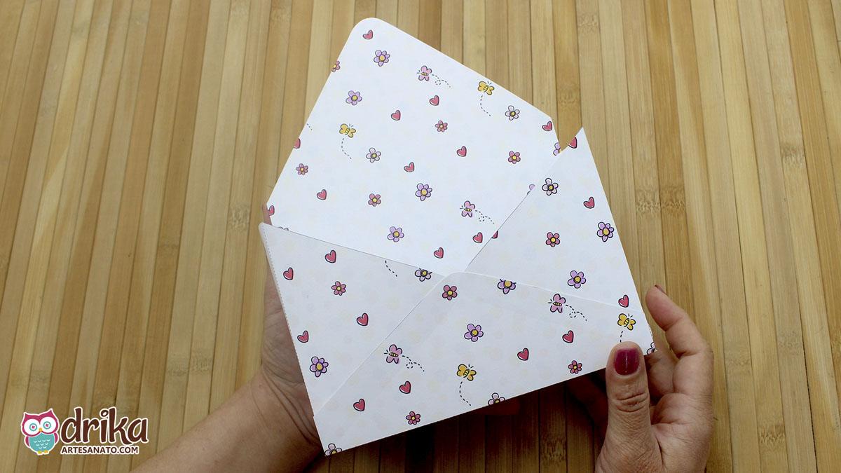Molde de Caixa Envelope Dia das Mães para Imprimir Grátis