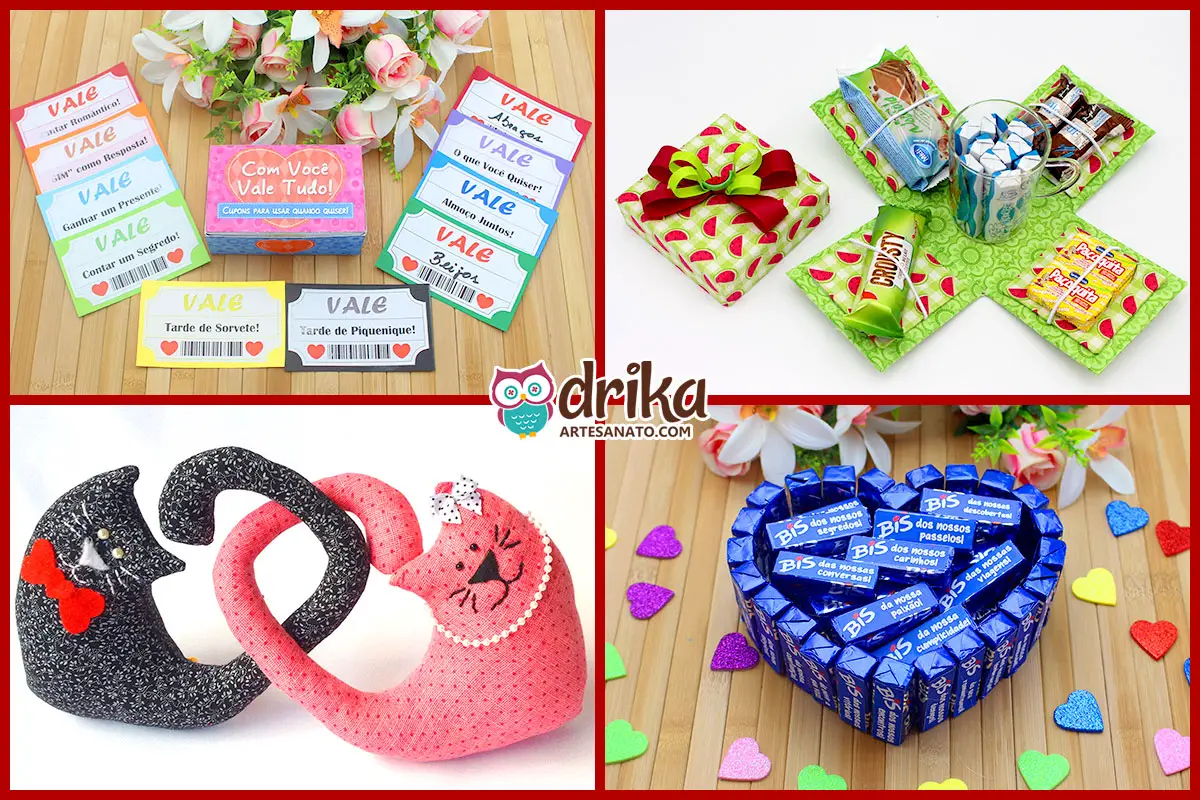 Dia dos Namorados: Passo a Passos, Moldes e Muitas Ideias de Presentes para seu Amor!