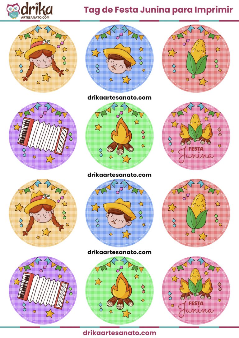 Tag de Festa Junina para Imprimir Grátis em PDF