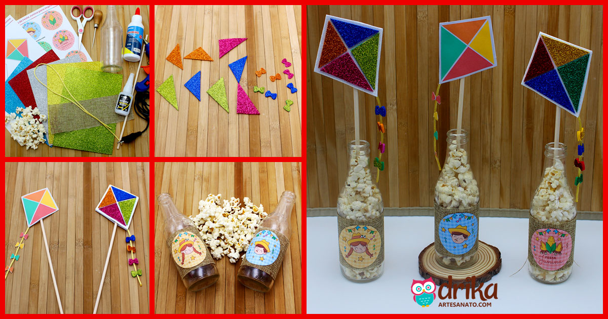 Como Fazer Enfeite de Festa Junina para Mesa Passo a Passo!