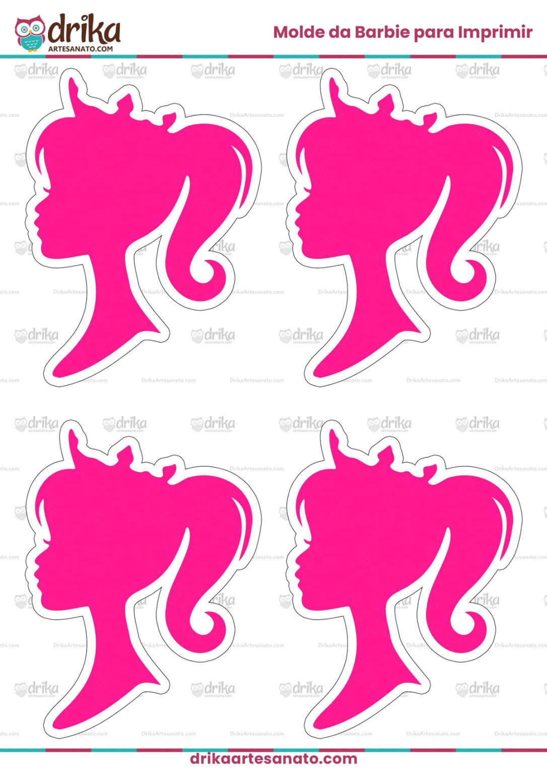 Molde da Barbie para Imprimir Grátis em PDF