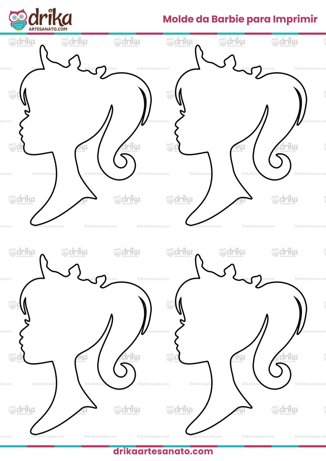 Molde da Barbie para Imprimir Grátis em PDF