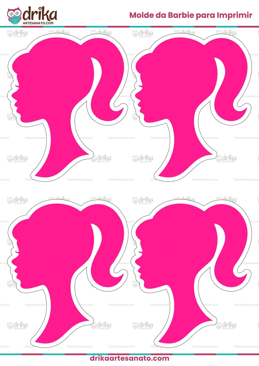 Molde da Barbie para Imprimir Grátis em PDF