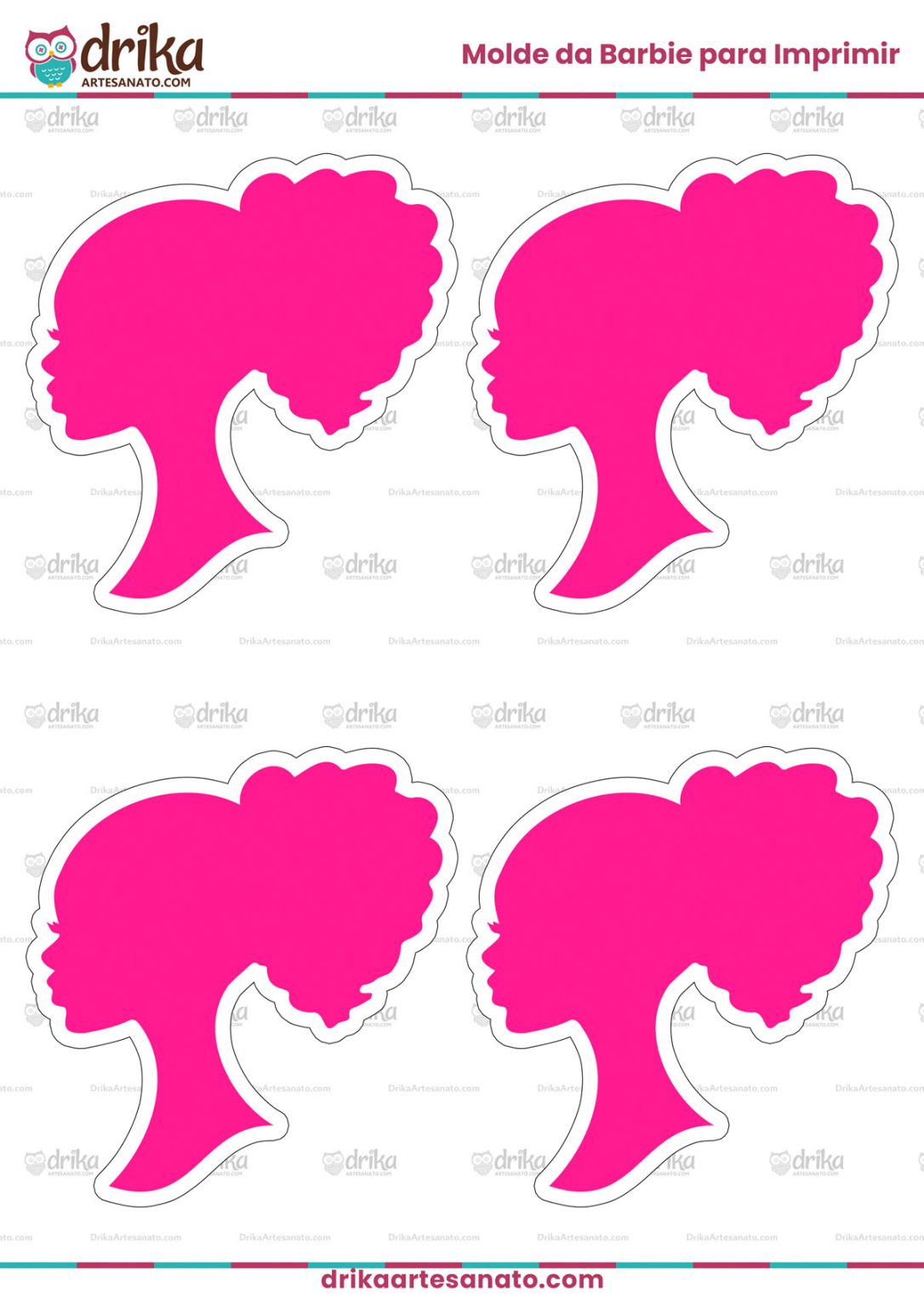 Molde da Barbie para Imprimir Grátis em PDF