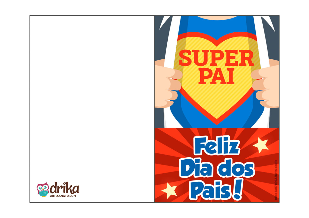 Cartão de Dia dos Pais para Imprimir: Super Pai