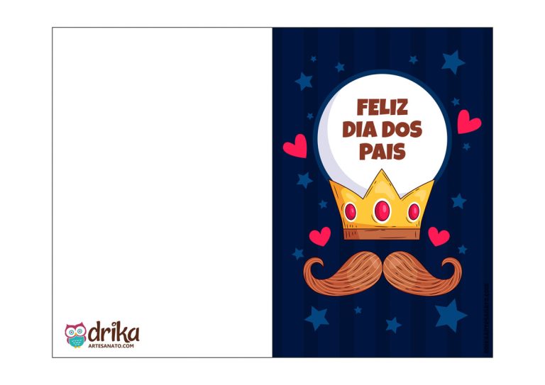Cartão de Dia dos Pais para Imprimir: 20 Modelos Lindos em PDF
