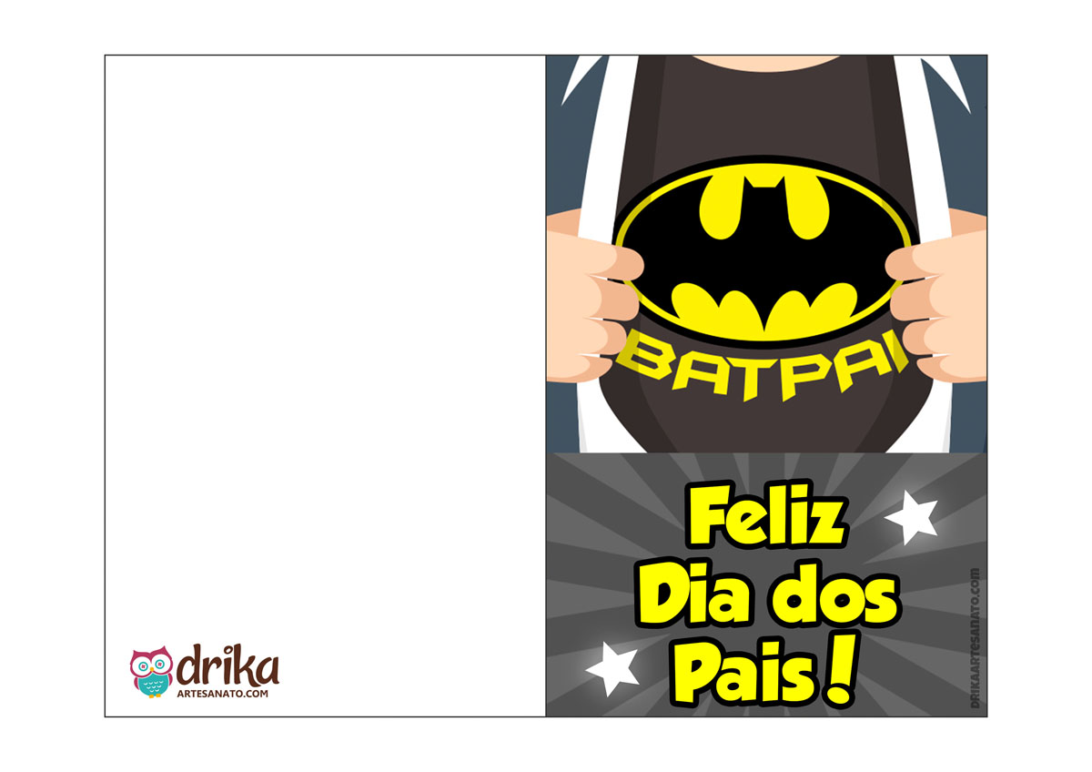 Cartão de Dia dos Pais para Imprimir: BatPai