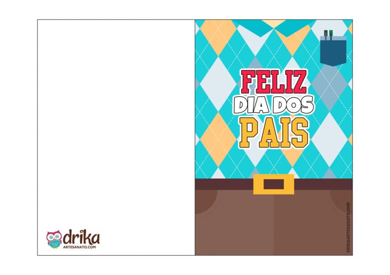 Cartão de Dia dos Pais para Imprimir: 20 Modelos Lindos em PDF