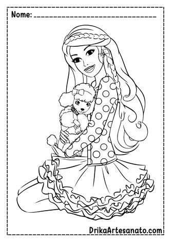 Desenhos Para Pintar e Colorir Barbie - Imprimir Desenho 011
