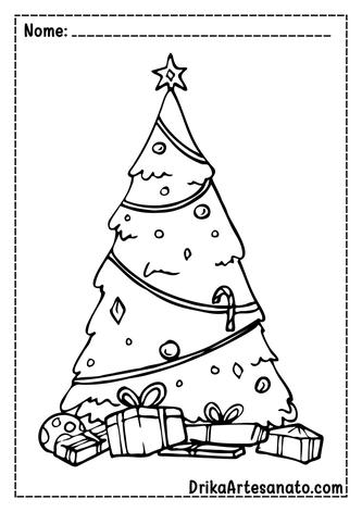 50 Desenhos de Árvore de Natal para Colorir Grátis em PDF