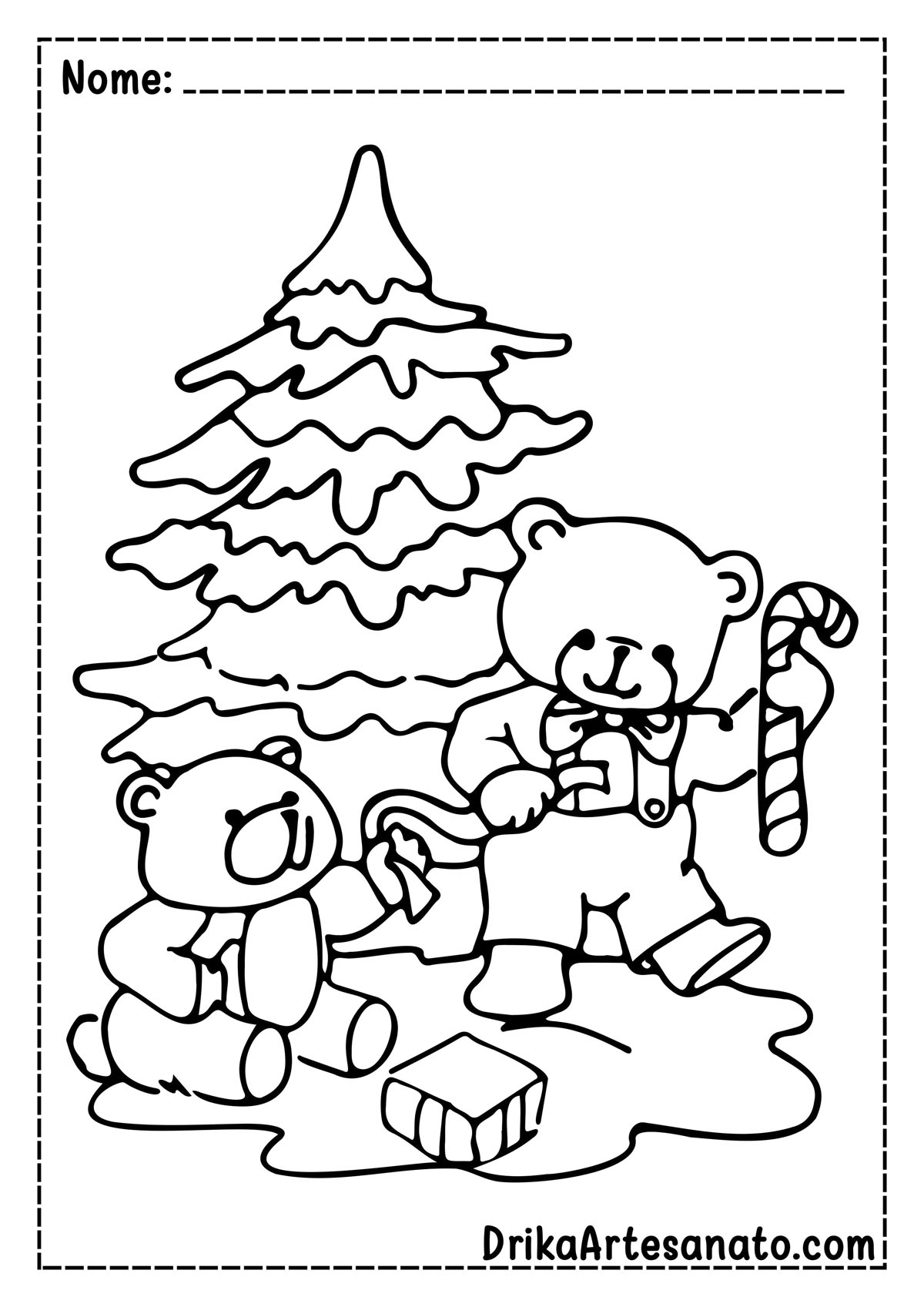 Desenho de Árvore de Natal para Imprimir e Colorir