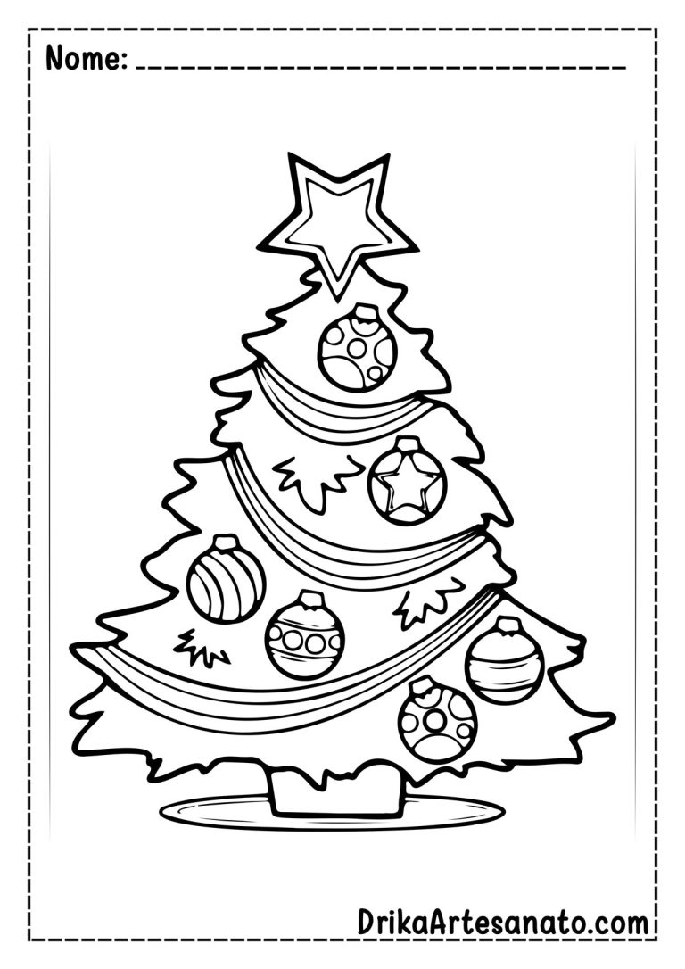 50 Desenhos de Árvore de Natal para Colorir Grátis em PDF