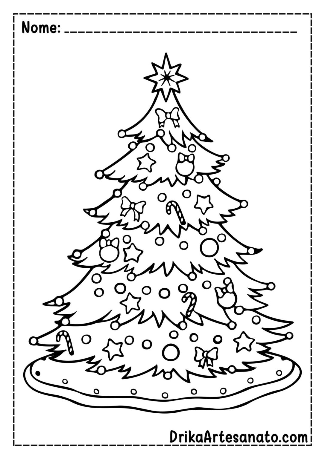 50 Desenhos de Árvore de Natal para Colorir Grátis em PDF