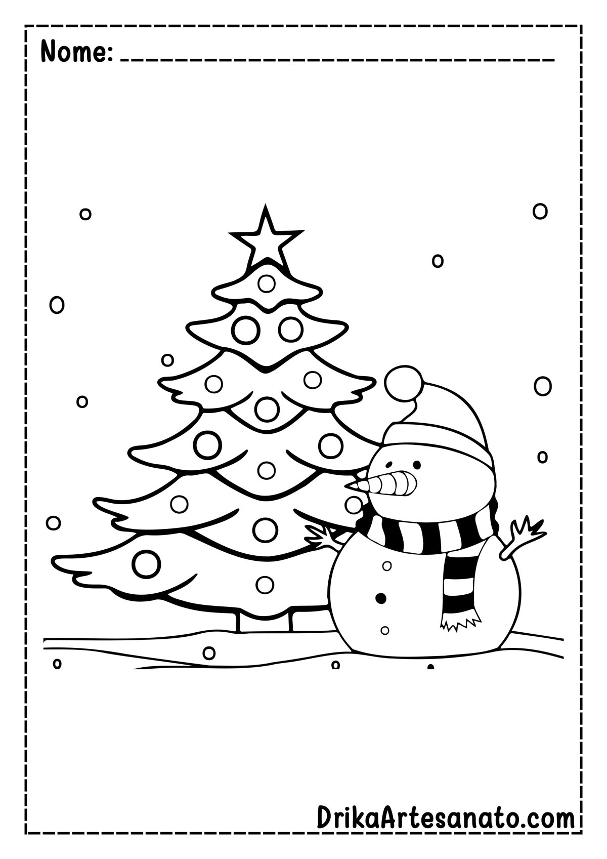 Desenho de Árvore de Natal para Pintar