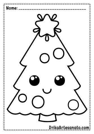 50 Desenhos de Árvore de Natal para Colorir Grátis em PDF