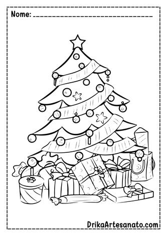 50 Desenhos de Árvore de Natal para Colorir Grátis em PDF