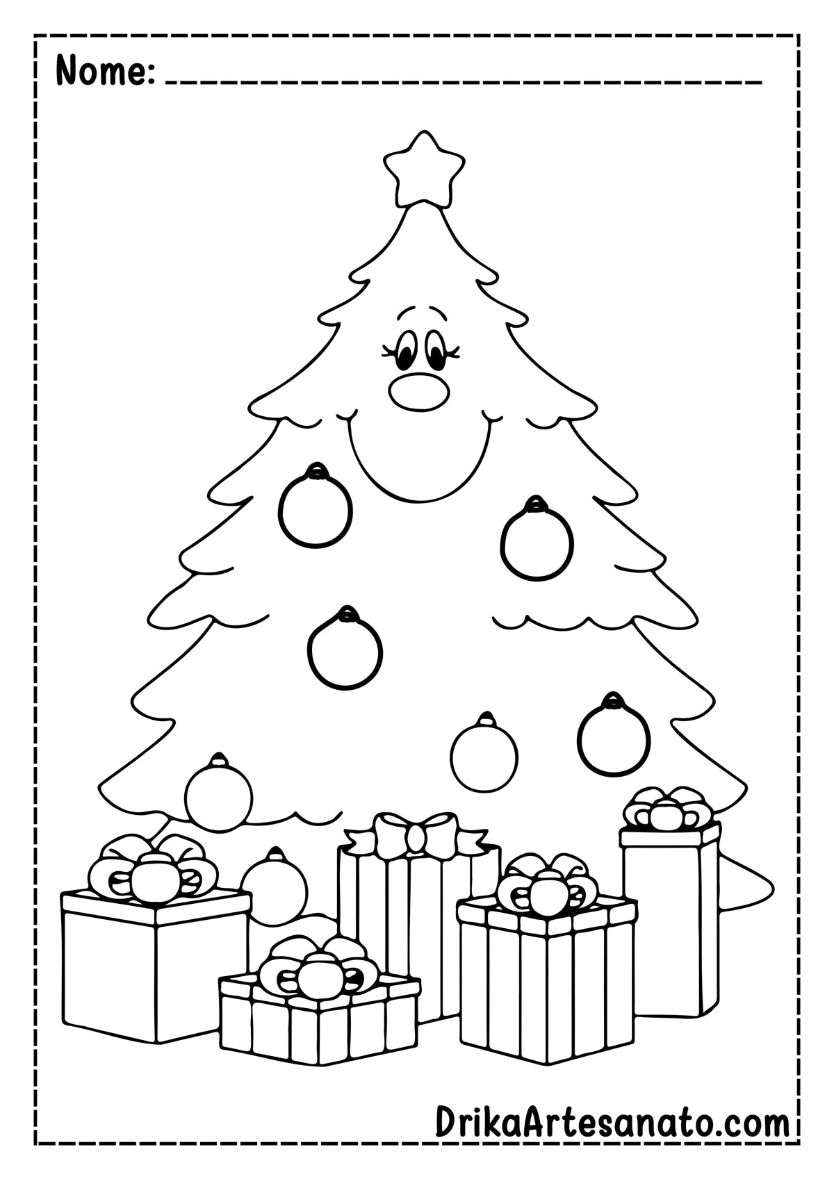 Desenho de Árvore de Natal para Educação Infantil