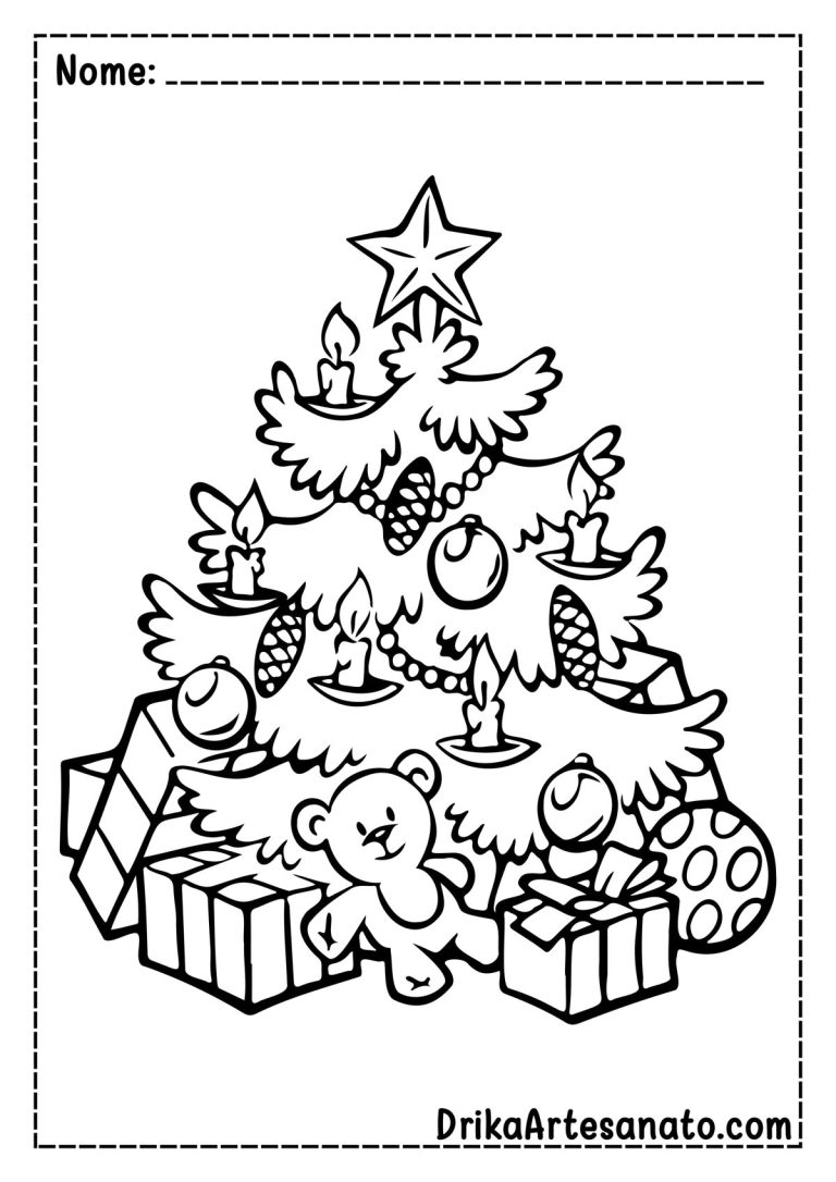 50 Desenhos de Árvore de Natal para Colorir Grátis em PDF