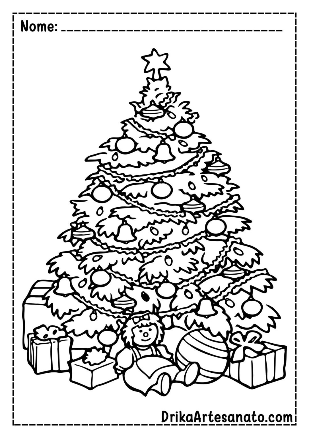 50 Desenhos de Árvore de Natal para Colorir Grátis em PDF