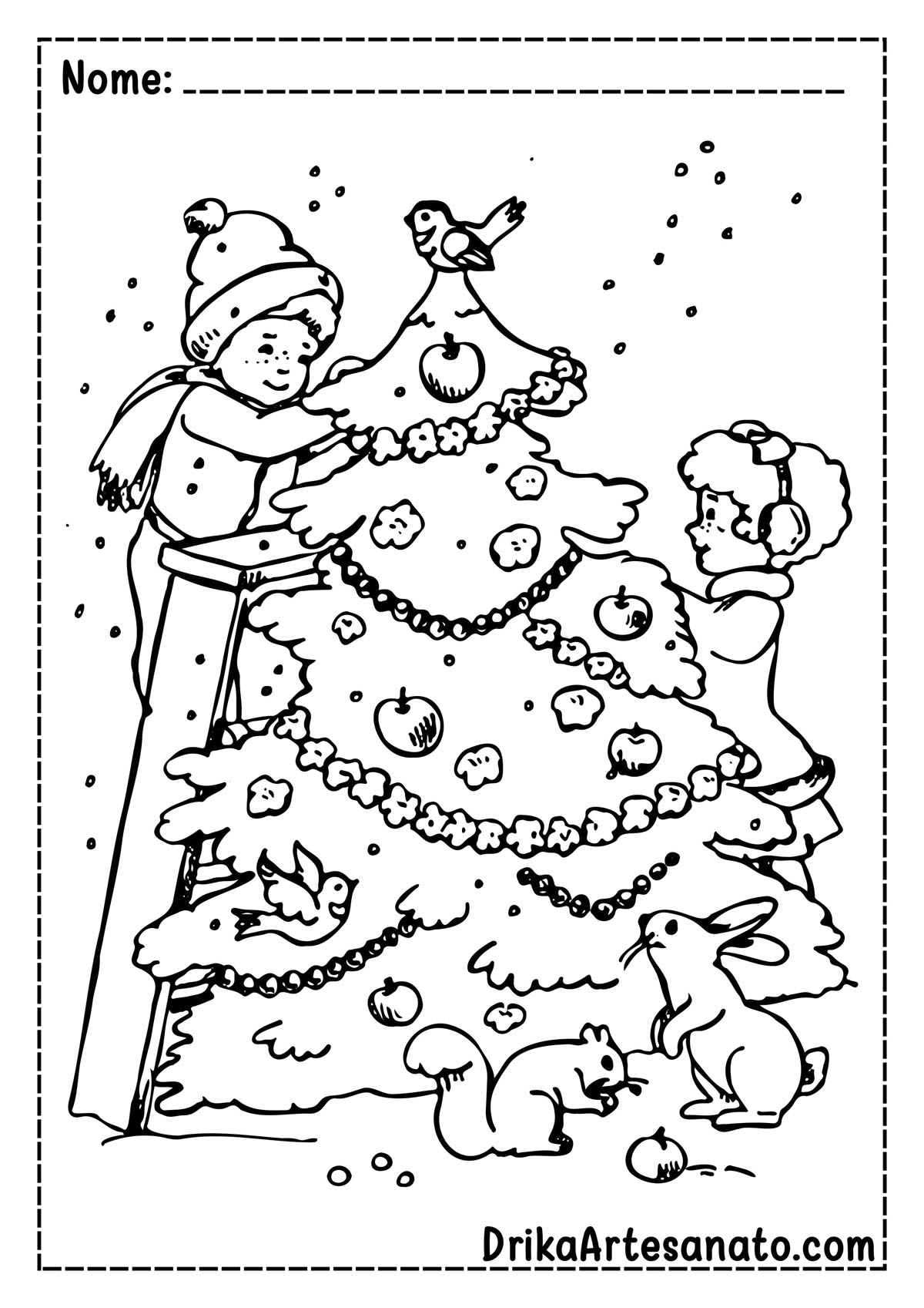 Desenho de Árvore de Natal para Imprimir e Colorir