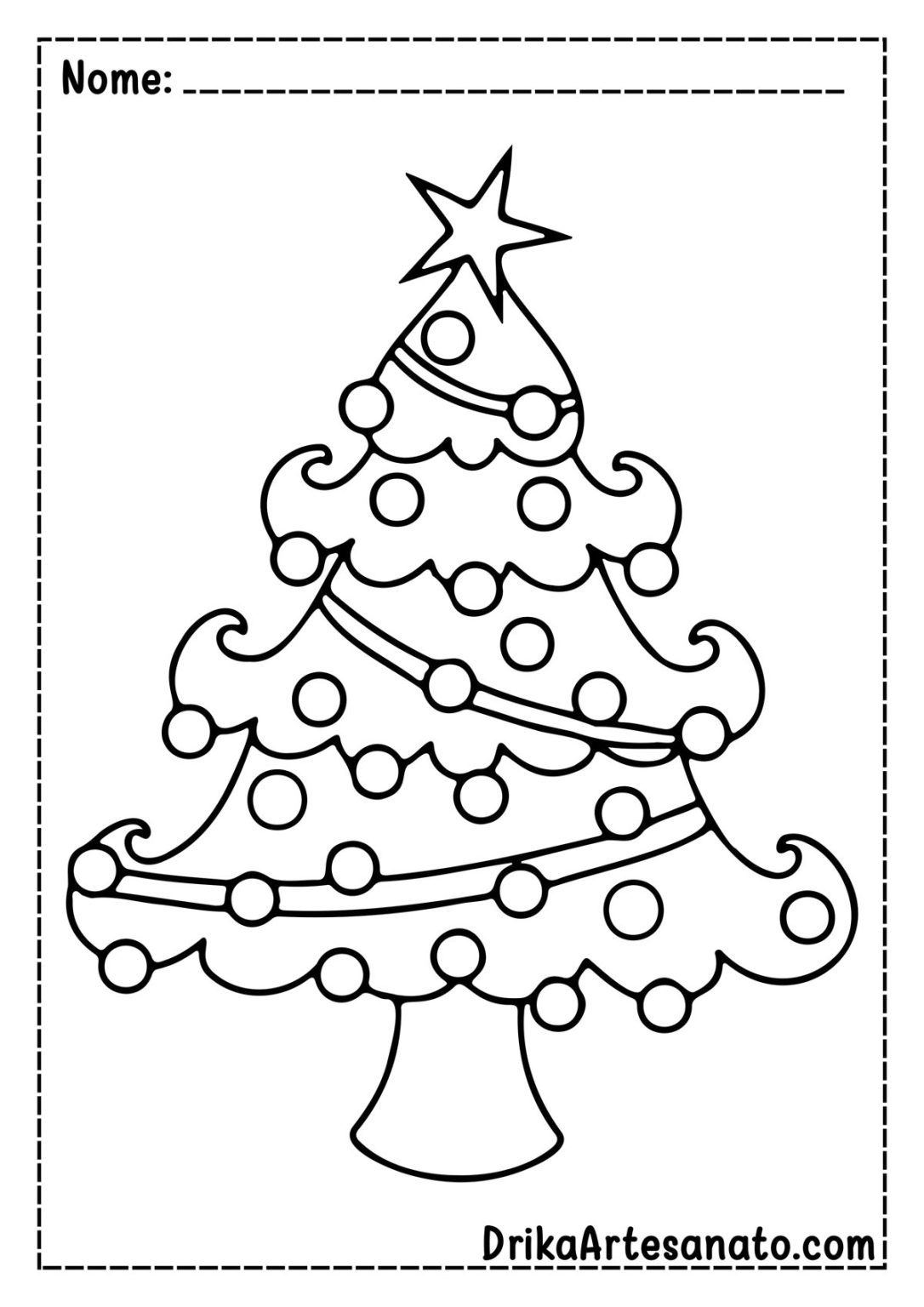 50 Desenhos de Árvore de Natal para Colorir Grátis em PDF
