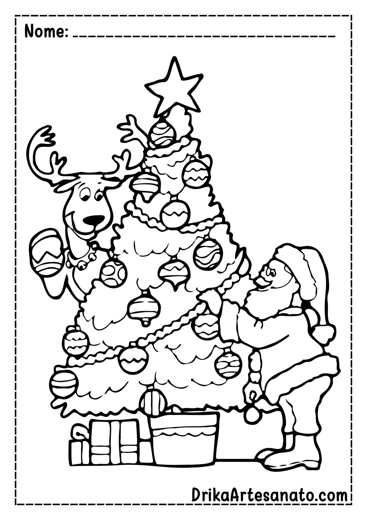 Desenho de Árvore de Natal para Imprimir