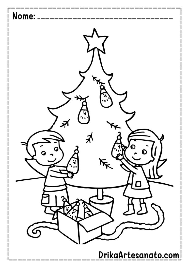50 Desenhos de Árvore de Natal para Colorir Grátis em PDF