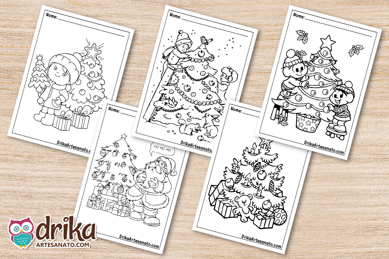 Desenhos de Árvores de Natal para colorir, jogos de pintar e imprimir