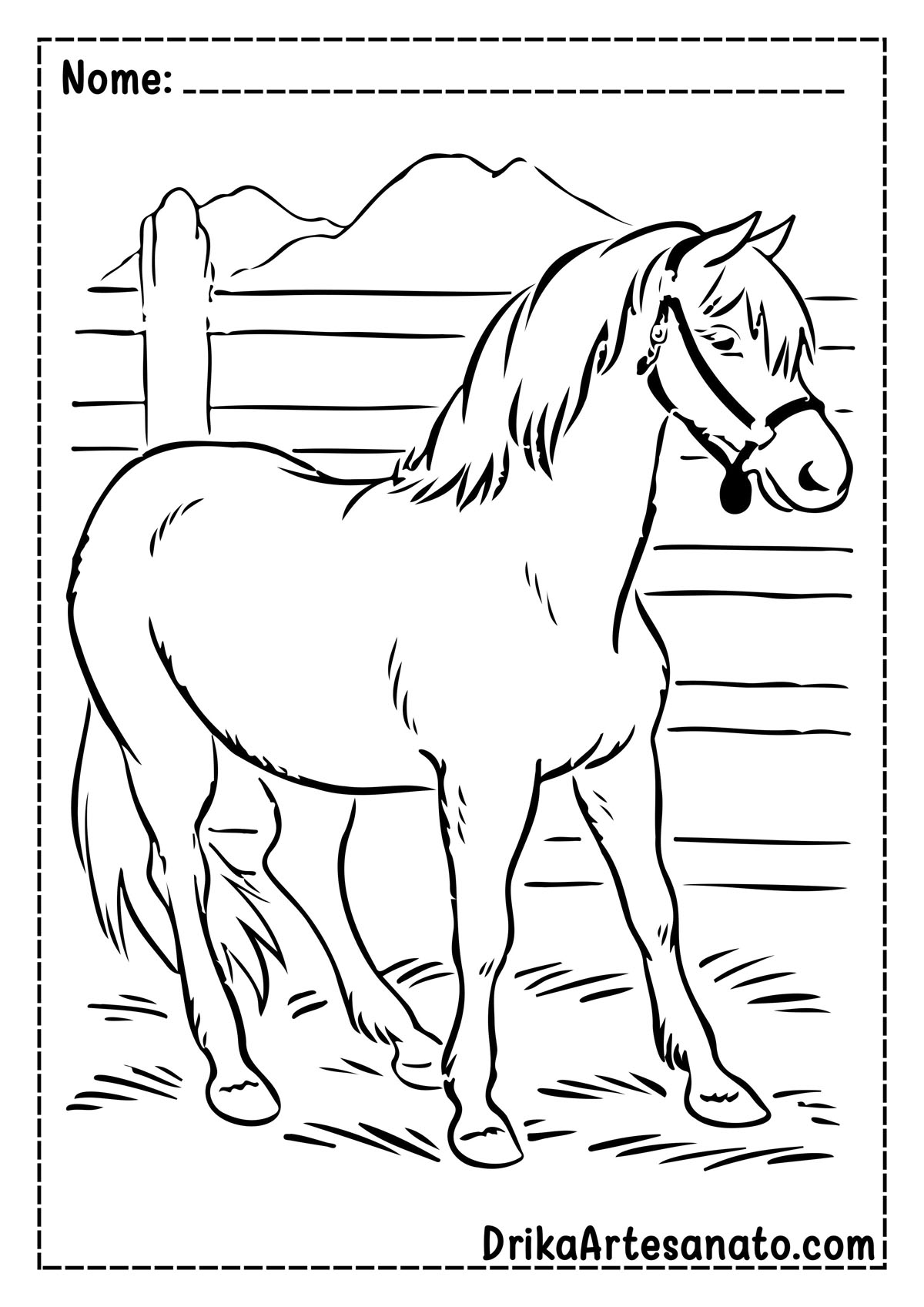 Desenho de Equoterapia para baixar em PDF e colorir – Equoideias®