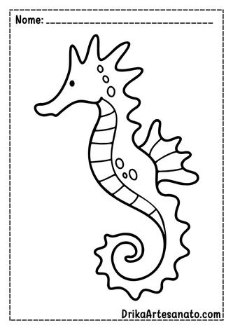 Desenhos de Cavalo Marinho para Imprimir e Colorir