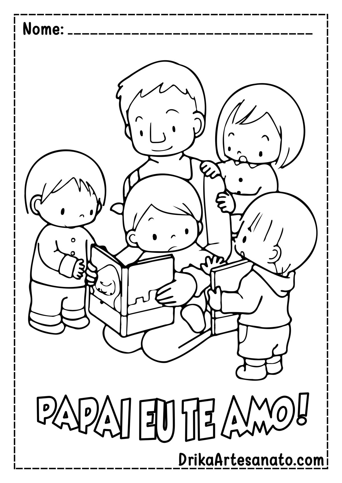 Desenho de Dia dos Pais para Colorir e Imprimir