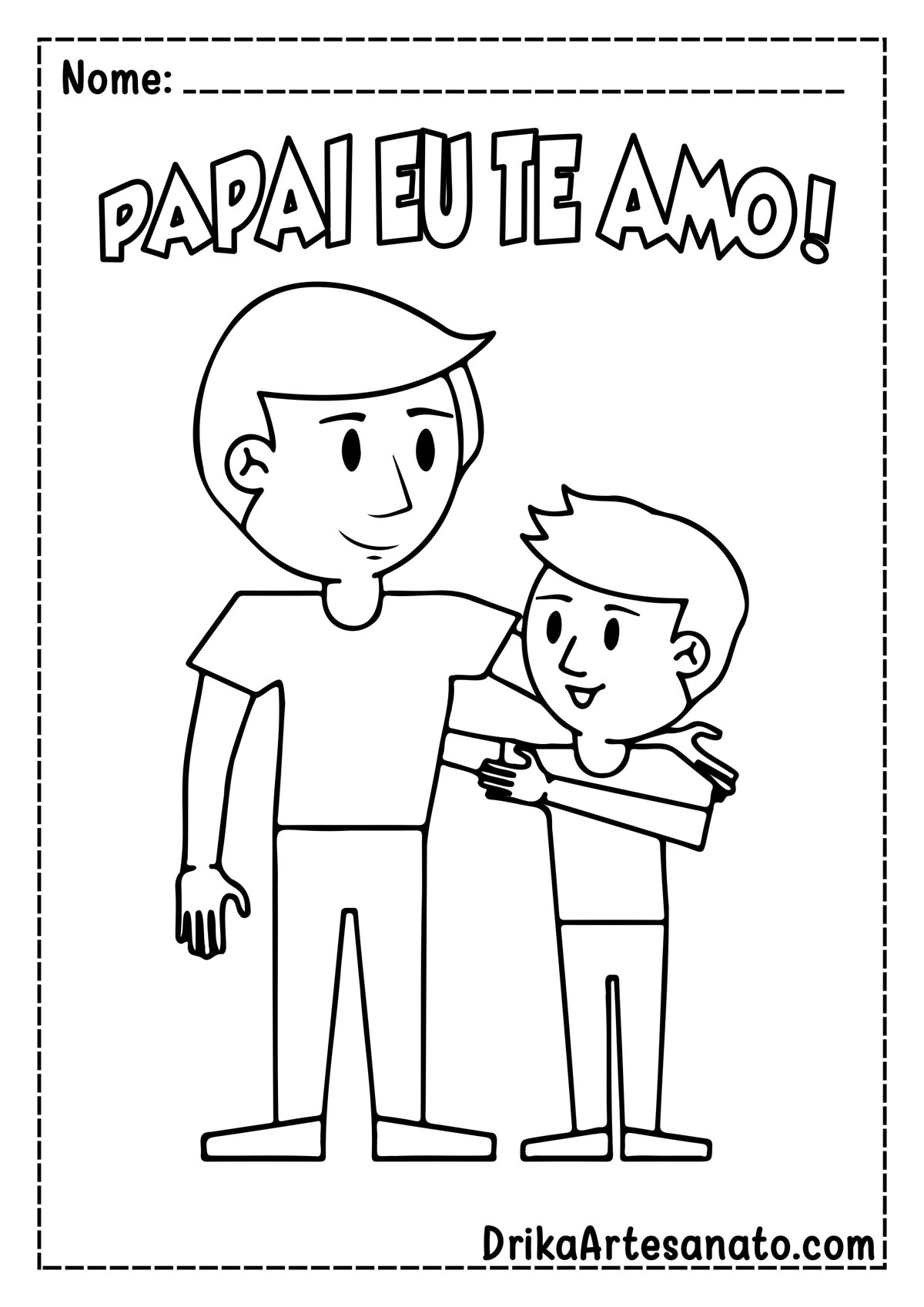 Desenho de Dia dos Pais para Pintar